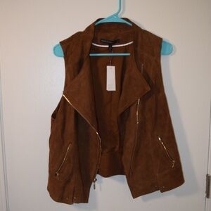 Suede Vest Size Large from White House Black Market in the color Whisky